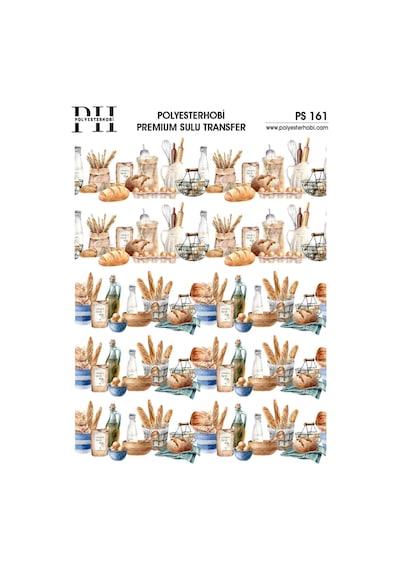 Polyesterhobi Premium Sulu Transfer 25x35 Cm Mutfak Bordür Desenli Ps 161