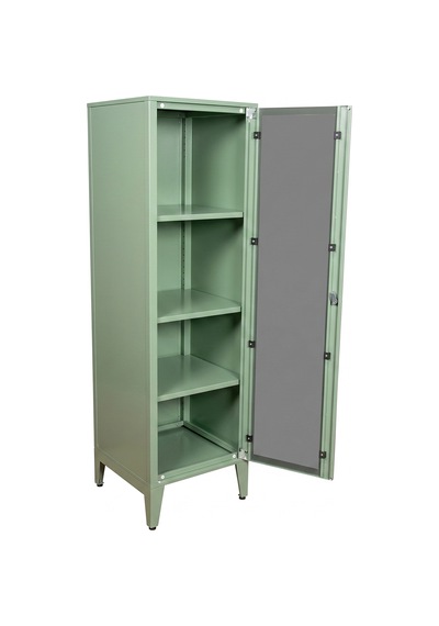 Alfafonet Ziglat Serisi Kilitli Metal Home Office Dolabı Cam Kapaklı Yeşil Ral 6018 450x1500x450 Mm