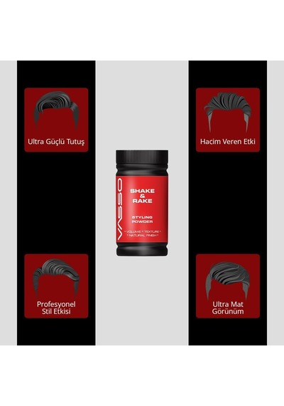 Saç Şekillendirici Toz Wax Tüm Saç Tipleri Süper Tutuş Ve Ultra Mat Görünüm Shake & Rake 20 Gr