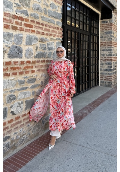 Riella Butik Aura İkili Tesettür Takım Mercan