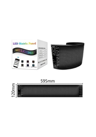 Tır Kamyon Uyumlu 60 Cm Led Matrx Rgb Panel Kumandalı 4 Mt Kablolu Çok Renkli