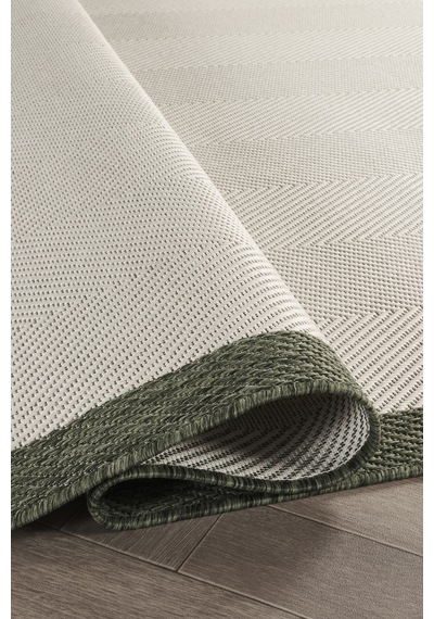 Sisalux 3090 Krem Yeşil Yuvarlak Sisal Dokuma Jüt Kilim Hav Toz Vermez Mutfak Oturma Odası Halısı Krem - Yeşil