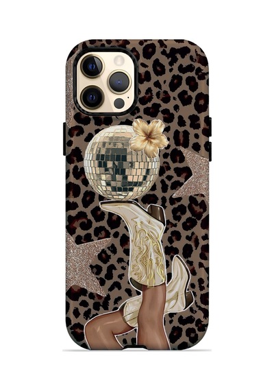 Velvoria Valestra Disco Leopar Apple iPhone Uyumlu 12 Pro Max Darbe Korumalı Kılıf Valestra Select - Disco Leopar