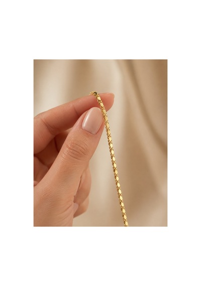 14 Ayar Altın Pullu Zincir Kolye 3 Mm