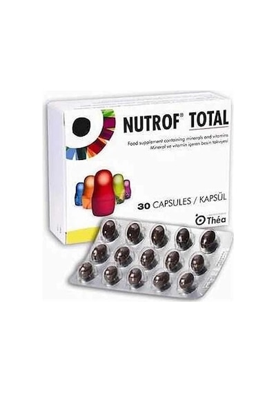 Nutrof Total Sporcu Besinleri - 30 Kolay Yutulabilir Kapsül, Floraglo Ve Snergy Effect Teknolojisi İle Takviye Edici Gıda, Fransa