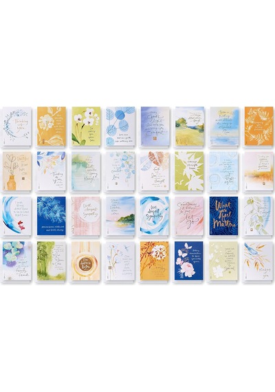 American Greetings Lüks Sempati, Seni Düşünen Zarflı Kartlar, Kathy Davis Tasarımları 32 Adet