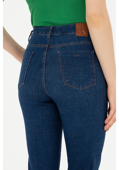 U.S. Polo Assn. Kadın Mavi Slim Flare Fit Jean Pantolon 50280335-DN0022