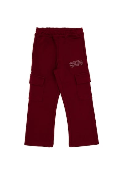 U.S. Polo Assn. Kız Çocuk Bordo Cep Detaylı Parlak Baskılı Eşofman Altı 50316892-VR014