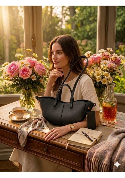 Housebags Valentina Kadın Fermuarlı + Cüzdan Charm El Ve Omuz Çantası Siyah
