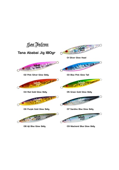 Sea Falcon Ababai Jig 180Gr 08 Aji Blue Glow Belly