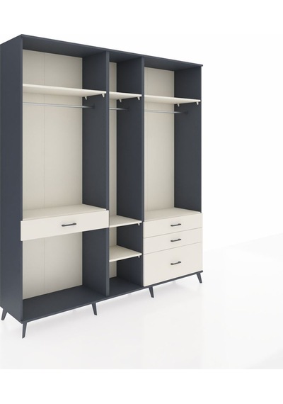 Hyperion Dolap 7 Raflı 4 Çekmeceli 3 Askılı 220x44x243 Antrasit-aytaşı/aytaşı Aytası/aytası Hyperion Dolap 7 Raflı 4 Çekmeceli 3 Askılı 220x44x243 Antrasit-aytaşı/aytaşı Aytası/aytası