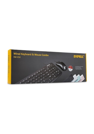 Everest KM-01K USB 3D Combo Kablolu Q Klavye Mouse Set