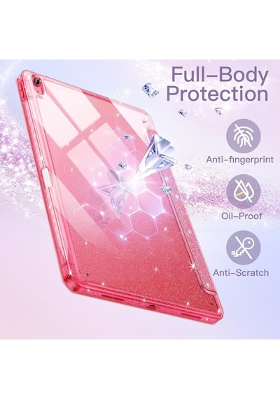 Samsung Galaxy Uyumlu Tab S10 Fe+ Plus 13.1inç - Kılıf Grafiti Şeffaf Kalem Bölmeli X620 X626 - Kapaklı - Kılıf