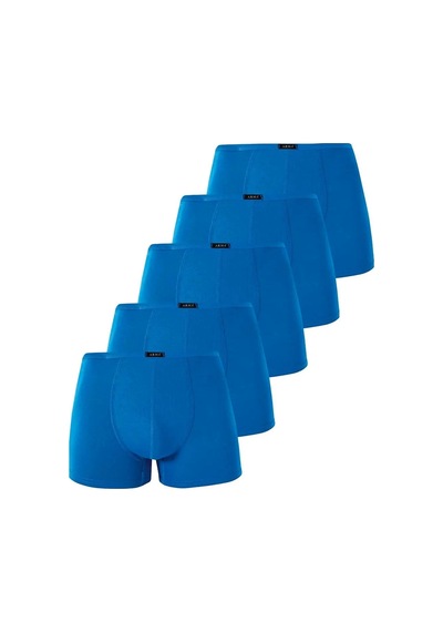 Carlburn Premium Erkek İnce Bel Lastikli Bambu Boxer Mavi 5'li Paket Tarz Hediye Nefes Alan Saks