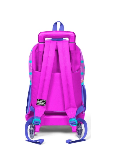 Coral High Kids Pembe Köpek Desenli Üç Bölmeli Çekçekli Okul Sırt Çantası 23950