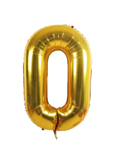 Folyo Balon 0 Rakamı Helyum Balon 36 Cm Gold Renk - 0 Yaş Balonu - 0 Yaş Balon - 0 Number Ballon Çok Renkli