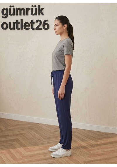 Zeze Kadın İpli Pantolon Lacivert