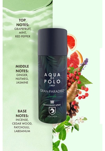 Aqua di Polo 1987 APCA000201 Gran Paradiso Jungle Sprey Deodorant Parfüm 150 ML