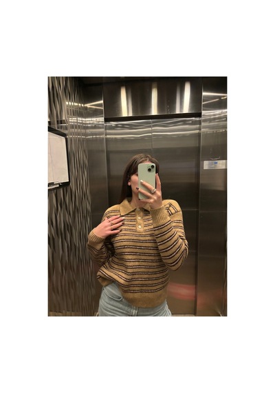 Maison Velora Kadın Camel Çizgili Basic Oversize Polo Yaka Yarım Pat Düğmeli Triko Kazak-27aj002 Bej 923050279 Bej Maison Velora Kadın Camel Çizgili Basic Oversize Polo Yaka Yarım Pat Düğmeli Triko Kazak-27aj002 Bej 923050279 Bej