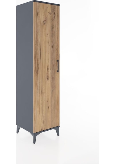Hyperion Dolap 4 Raflı 2 Çekmeceli Tek Kapaklı 44x44x182 Aytaşı-çam Antrasit