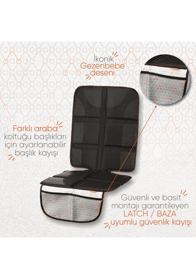 Gezenbebe Kalın Pedli Araba Koltuk  Koruyucu