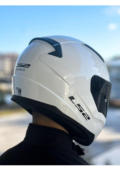 LS2 Rapid 2 Siyah Vizörlü Beyaz Kask