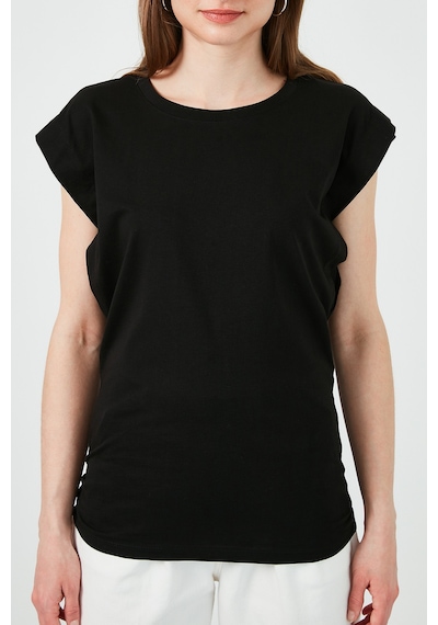 Lela Pamuklu Bisiklet Yaka Kolsuz Bayan T Shirt 5864019 Siyah Lela Pamuklu Bisiklet Yaka Kolsuz Bayan T Shirt 5864019 Siyah