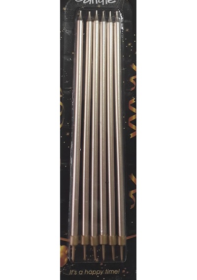 6 Lı Uzun Rose Gold Mum 20 Cm