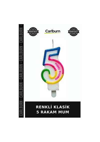 Özel Üretim Renkli Klasik 5 Rakam Mum Özel Gün Parti Pasta Çok Renkli