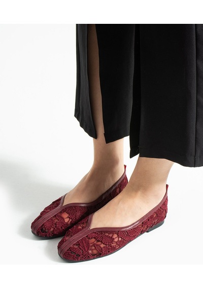 Dabab Shoes Florıa Dantel Kadın Bordo Düz Babet Dantel Dokuma Çiçek Desenli Zarif Günlük Ayakkabı Dabab Shoes Florıa Dantel Kadın Bordo Düz Babet Dantel Dokuma Çiçek Desenli Zarif Günlük Ayakkabı