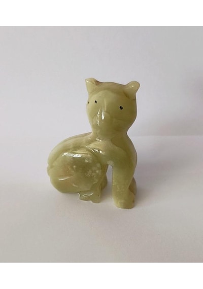 Kedi Oniks Taşı Biblo Mermer Onix Ev Ofis Dekor Masa Süsü
