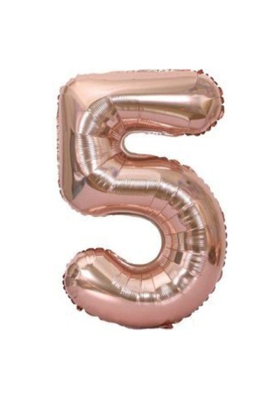 34'' 80 Cm Rose Gold Bronze Folyo Rakam Balon 5 A