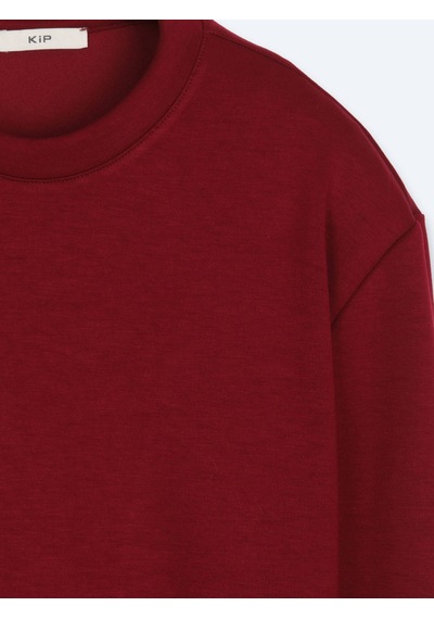 Kip Bordo Düz Sweatshırt