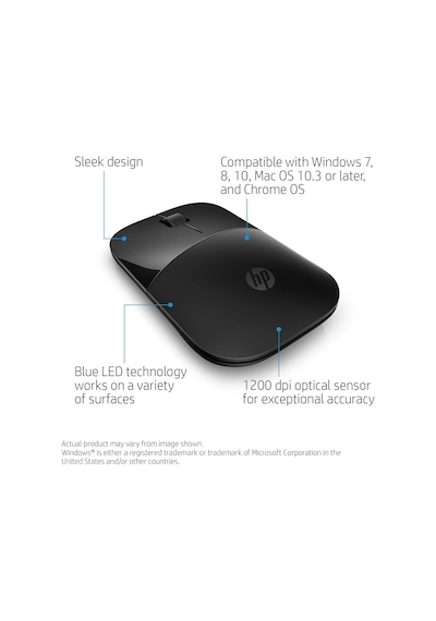 Hp Wireless Mouse Z3700, Black V0l79aa Abl