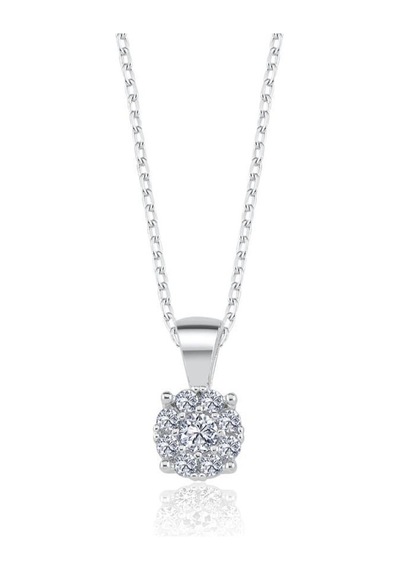 Mia vento 0.50 Karat Effective Diamond Koronet Tektaş Gümüş Kolye