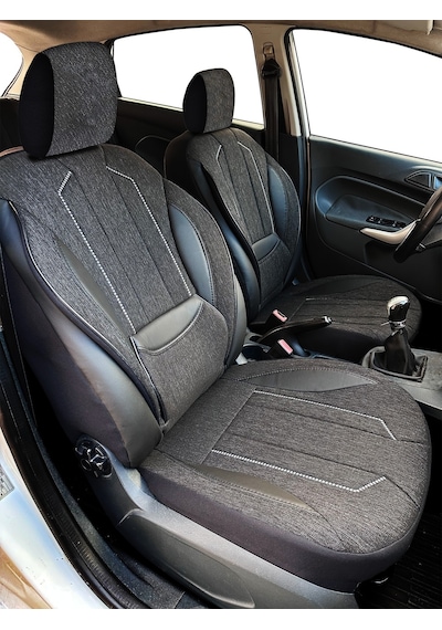 Minderland Axiom Comfort Serisi Oto Koltuk Kılıfı, Keten-deri / Siyah, Tofaş Doğan İle Uyumlu