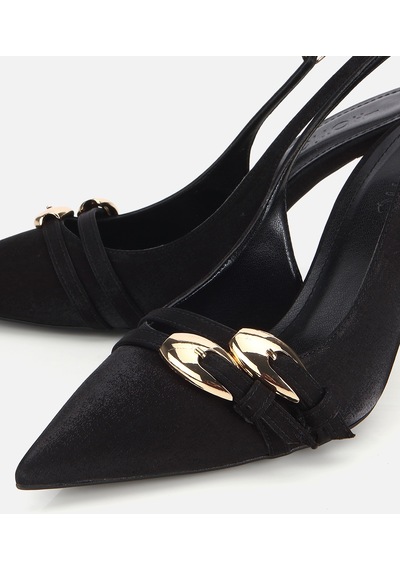 Hotiç Kadın Siyah Gold Detaylı Arkası Açık Stiletto 01ayh320870a100 01ayh320870a100 Siyah