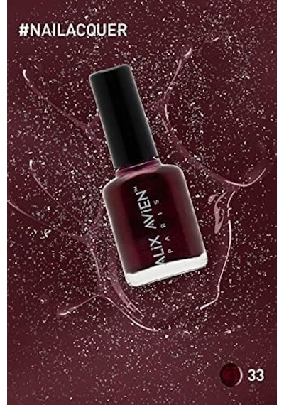 Sedefli Bordo Oje 33 - Yüksek Pigmentli Uzun Süreli Kalıcılık Hızlı Kuruma - Nail Lacquer 33