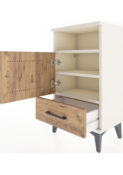 Arges Komodin 3 Raflı Tek Kapaklı 44x30x80 Aytaşı-çam Aytaşı