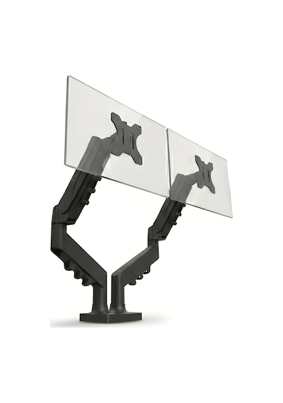 17 32 İnç Amortisörlü Çiftli Pivot Monitör Kolu, Gazlı Yaylı, 2 9 Kg, Çift Montaj Seçeneği Sıkıştırma Ve Vidalama, 360 Döner, Vesa Uyumlu Stant, F160