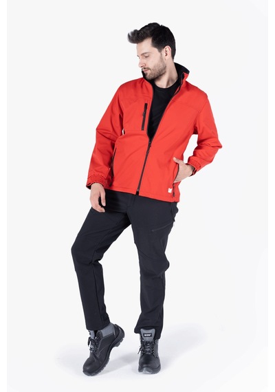 Owl Gizli Kapüşonlu Softshell Mont Kırmızı