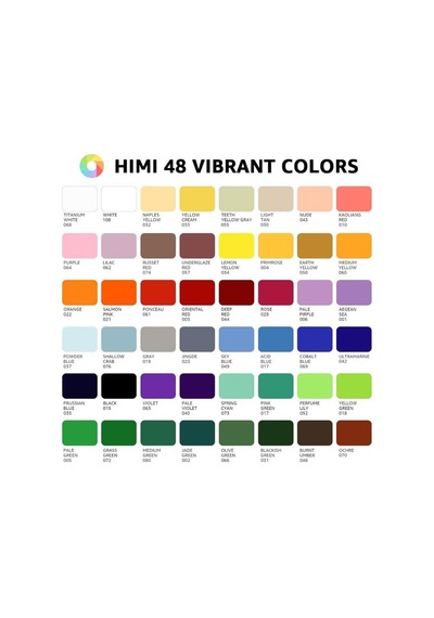 Hımı Twin Cup Gouache Set 48 Renk X 12 Gr Guaj Boya + 3 Fırça Green Case Karışık Renkli