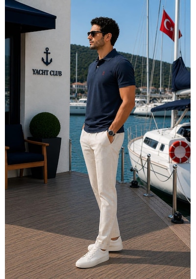 Alexander Gardi Polo Yaka Düğme Detaylı T-shirt Lacivert