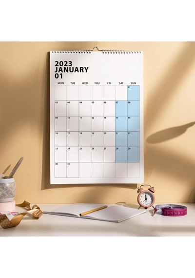 2027 Duvar Takvimi, Aylık Planlayıcı Takvim, Minimalist Takvim, Duvar Planlayıcısı Çok Renkli