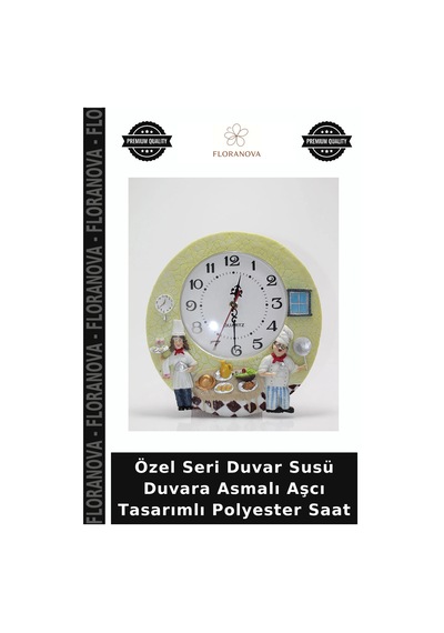 Özel Seri Duvar Susü Duvara Asmalı Aşcı Tasarımlı Polyester Saat Diğer