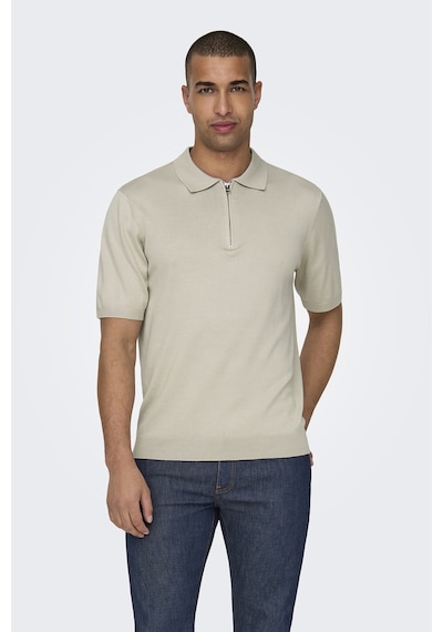 Only & Sons Erkek Polo Yaka T Shirt 22028606 Açık Bej Açık Bej