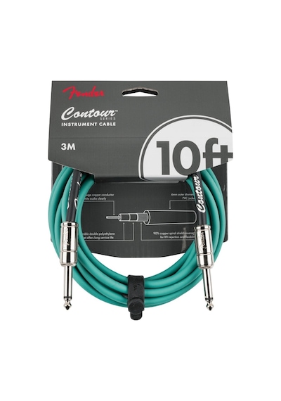 Fender Contour Serisi 3 Mt. Gitar Kablosu Sherwood Green Enstrüman Kablosu
