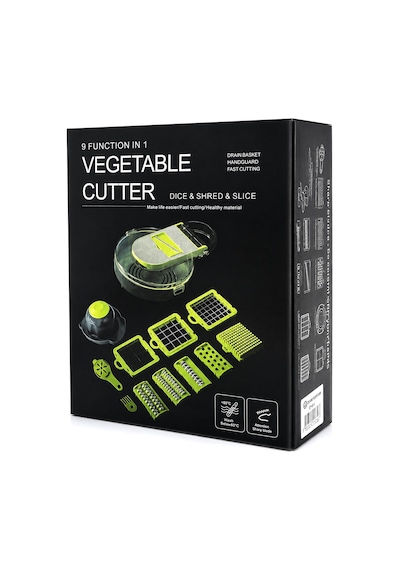 Vegetable Cutter Hazneli 9ın1 Çok Fonksiyonlu Sebze Dilimleyici - Kesici - Doğrayıcı Seti Dp-901 Çok Renkli