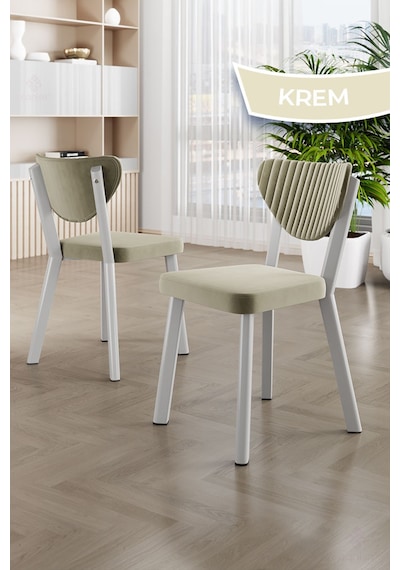 Estro Serisi Mdf Sabit 90x90 Beyaz Mutfak Masası Takımı 4 Adet Sandalye Beyaz Masa Krem Sandalye Estro Serisi Mdf Sabit 90x90 Beyaz Mutfak Masası Takımı 4 Adet Sandalye Beyaz Masa Krem Sandalye
