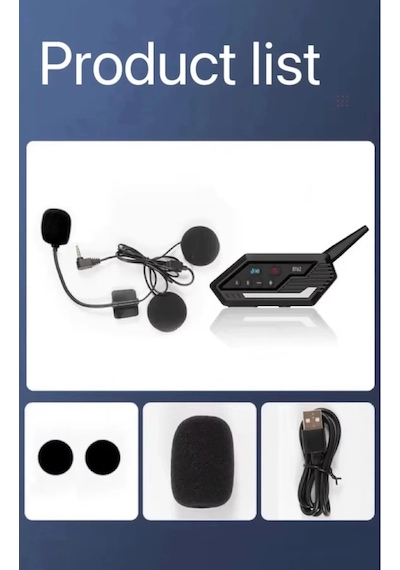 Bt62 Motosiklet Kask Kulaklığı Bluetooth Intercom 2 Intercom Bağlantılı